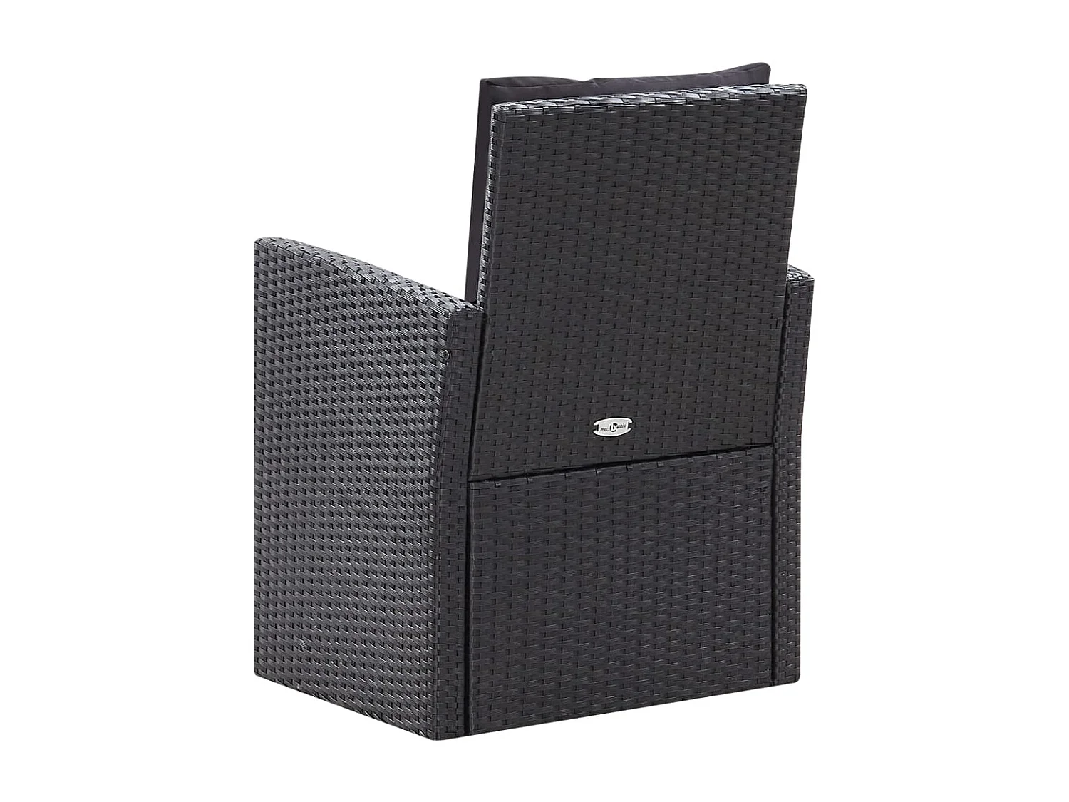 Salon de jardin 6 pcs avec coussins Résine tressée Noir 60