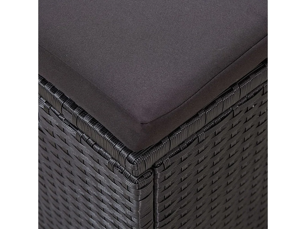 Salon de jardin 6 pcs avec coussins Résine tressée Noir 60