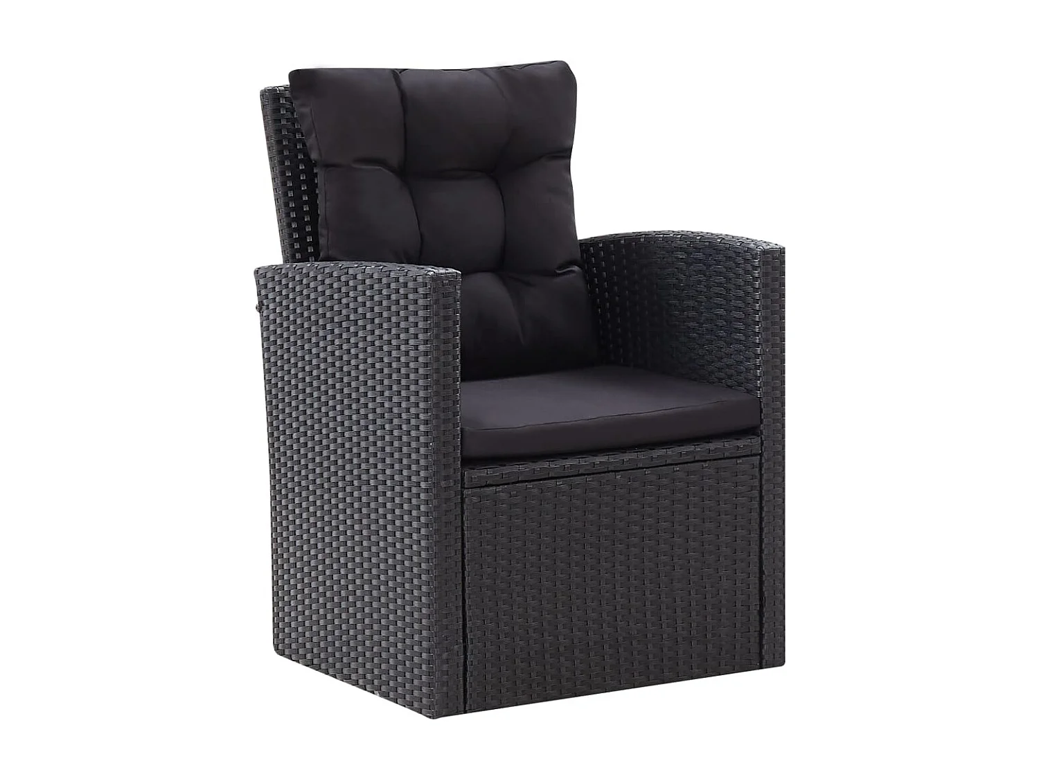 Salon de jardin 6 pcs avec coussins Résine tressée Noir 60