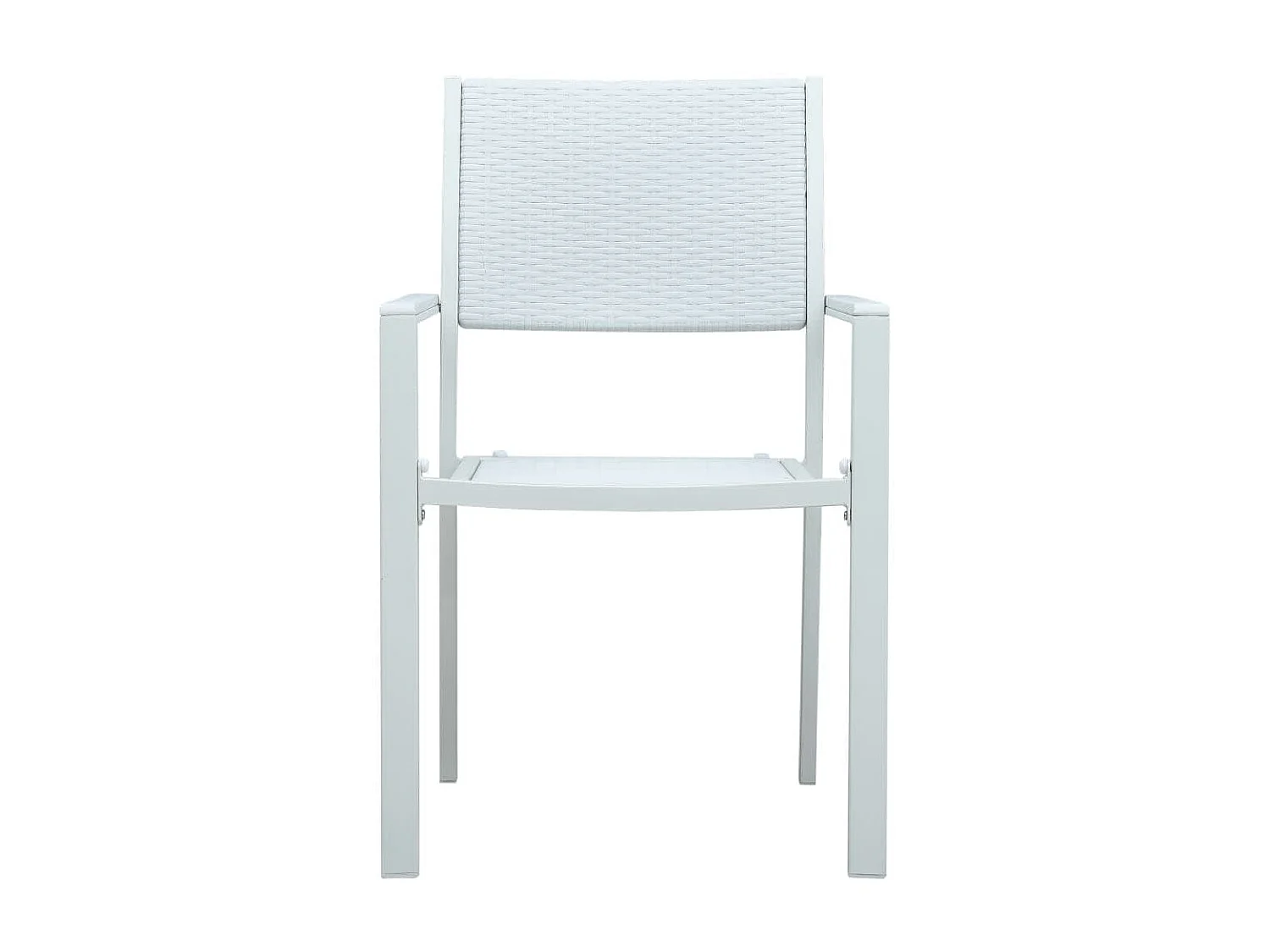 Ensemble de salle à manger de jardin 5 pcs Blanc 6