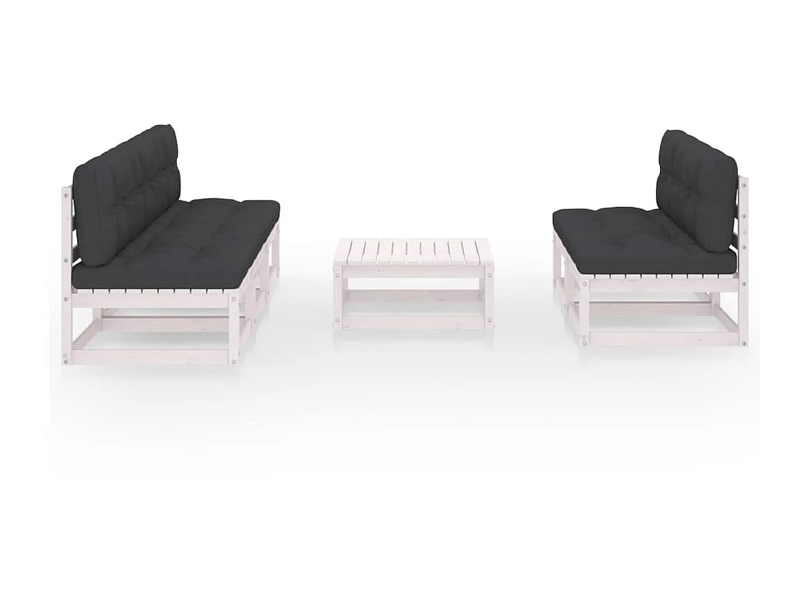 Salon de jardin 6 pcs avec coussins Bois de pin massif 38