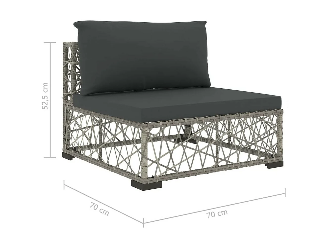 Salon de jardin 6 pcs avec coussins Résine tressée Gris 21