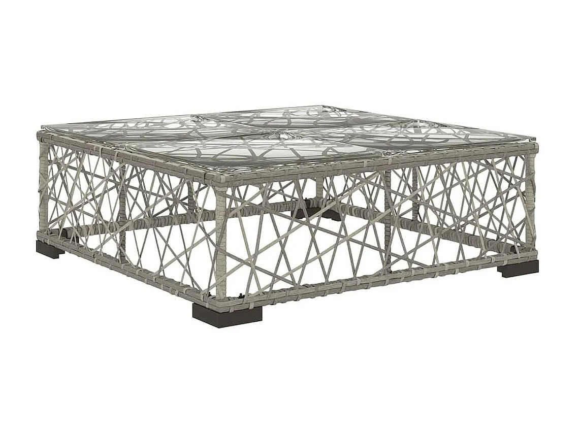 Salon de jardin 6 pcs avec coussins Résine tressée Gris 21