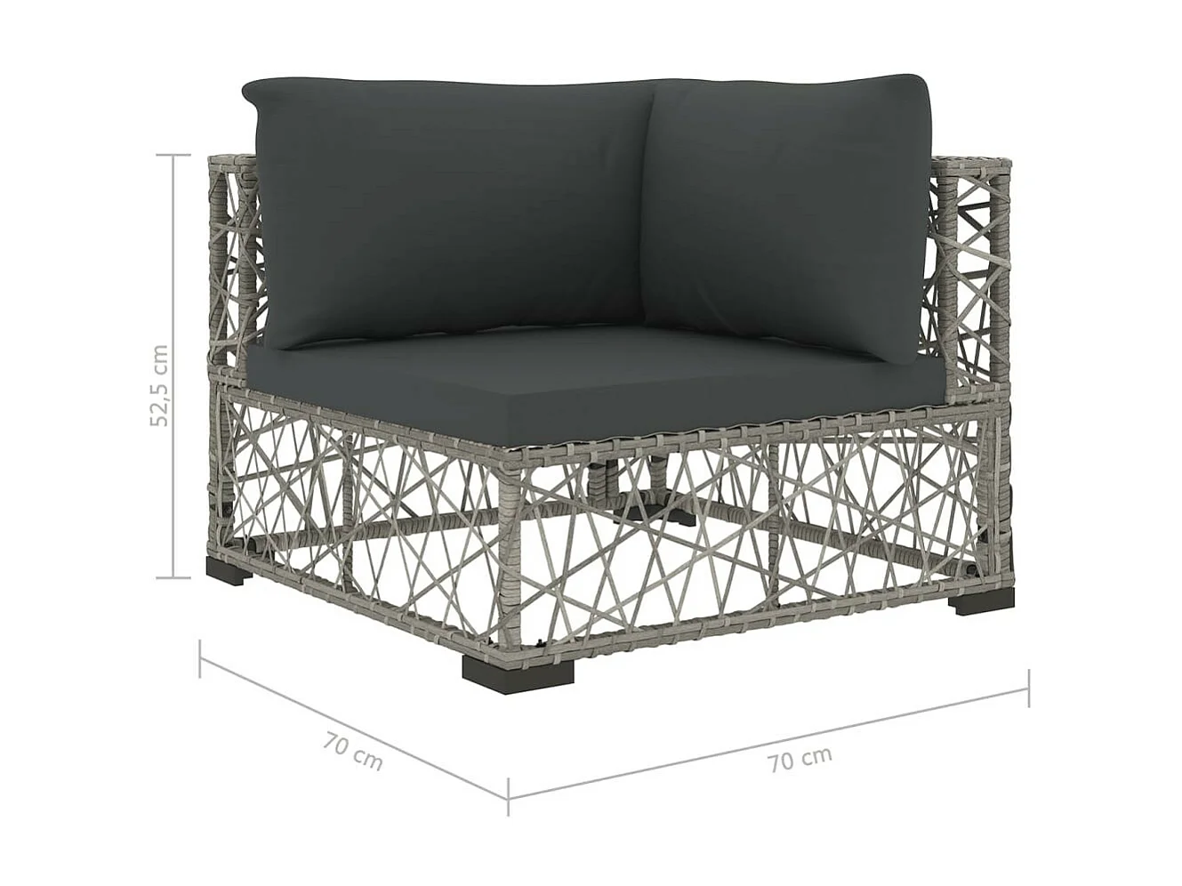 Salon de jardin 6 pcs avec coussins Résine tressée Gris 21