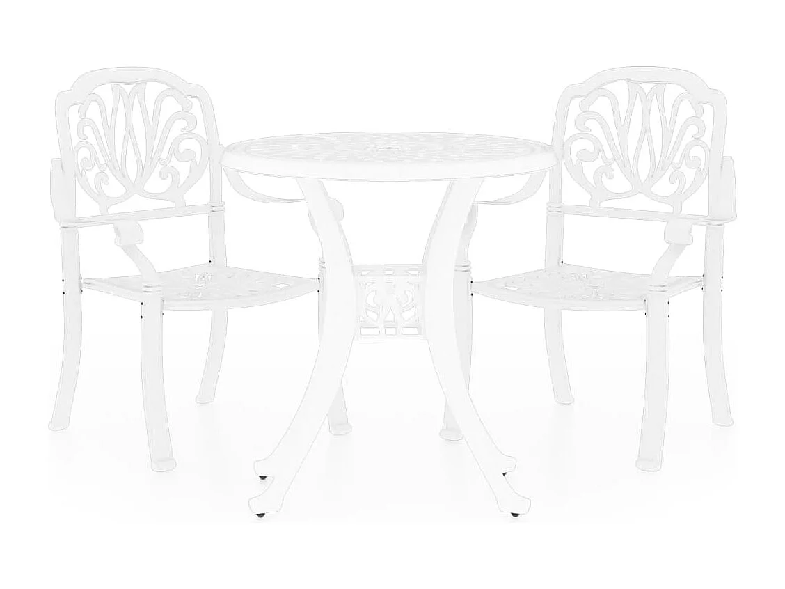 Ensemble de bistro 3 pcs Aluminium coulé Blanc 2