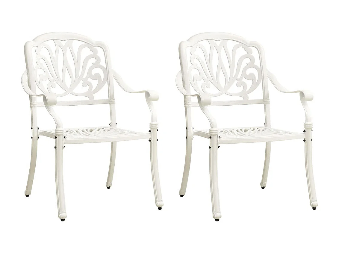 Ensemble de bistro 3 pcs Aluminium coulé Blanc 2