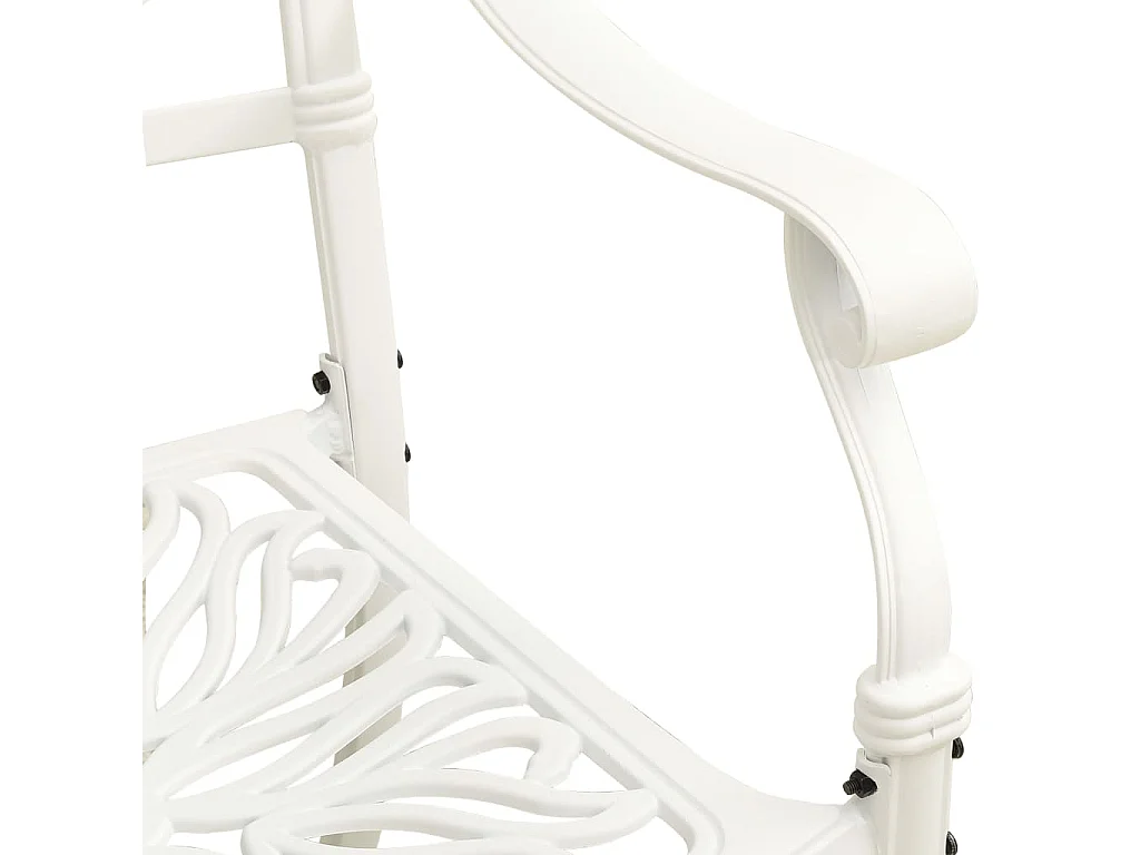 Ensemble de bistro 3 pcs Aluminium coulé Blanc 2