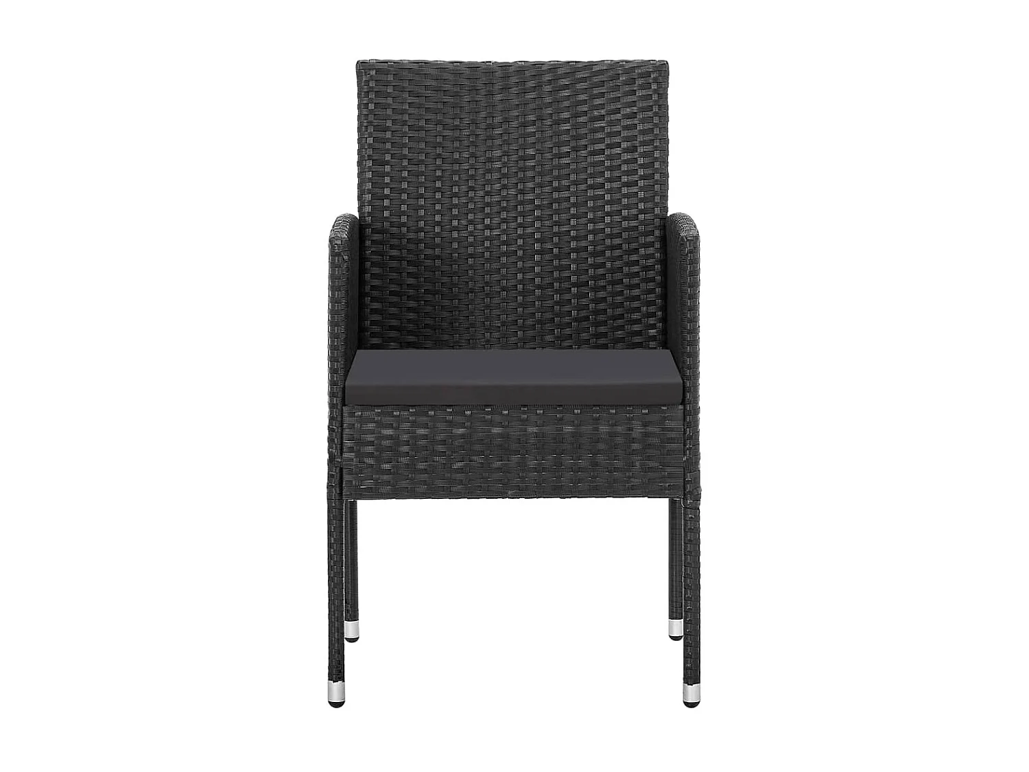 Juego de comedor para jardín 3 piezas negro