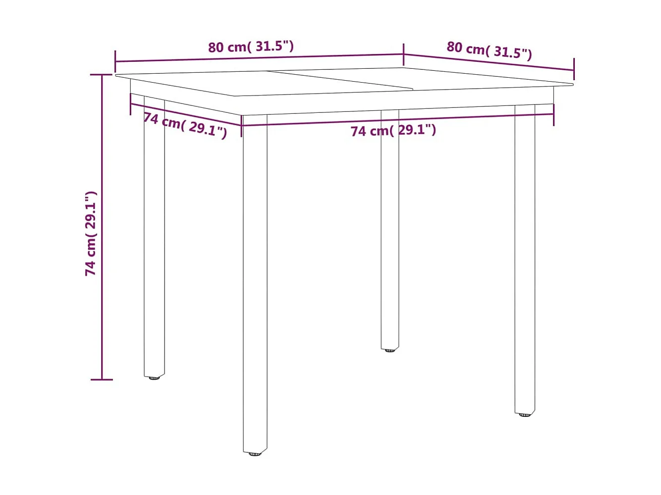 Juego de comedor para jardín 3 piezas negro