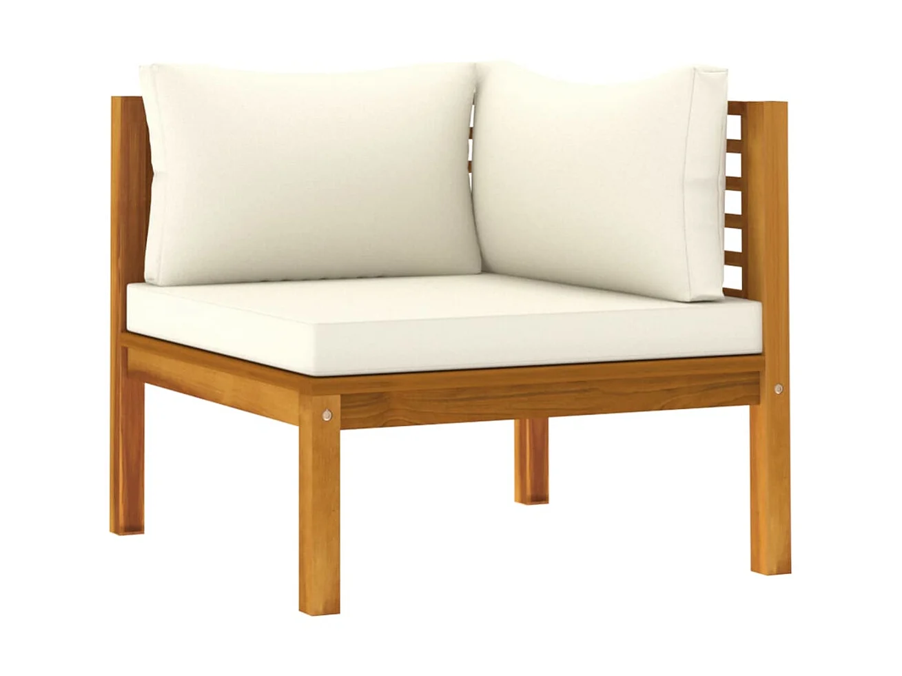 Salon de jardin 6 pcs avec coussin crème Bois d'acacia solide 4