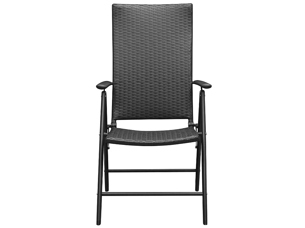 Ensemble de salle à manger de jardin 5 pcs Noir et marron 4