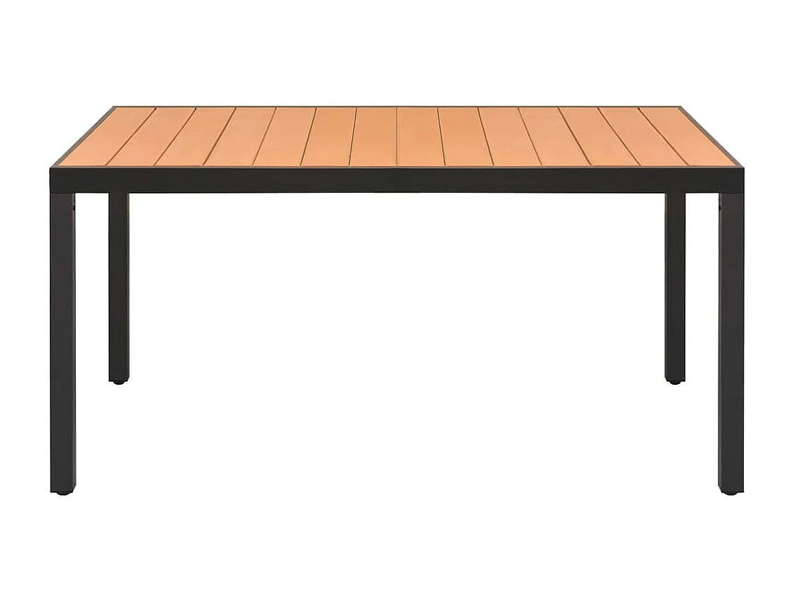 Ensemble de salle à manger de jardin 5 pcs Noir et marron 4