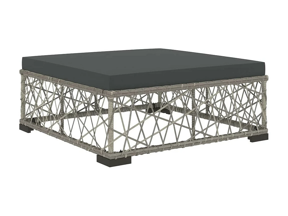 Salon de jardin 8 pcs avec coussins Résine tressée Gris 22