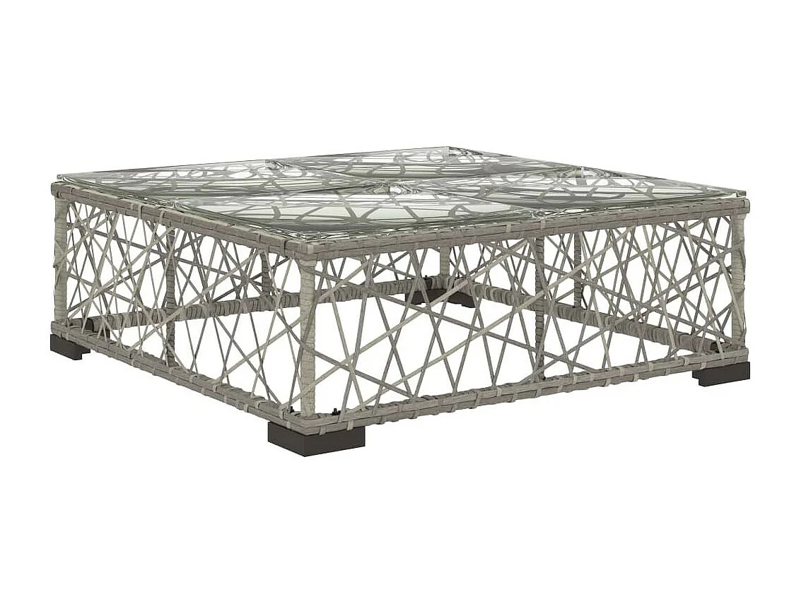 Salon de jardin 8 pcs avec coussins Résine tressée Gris 22