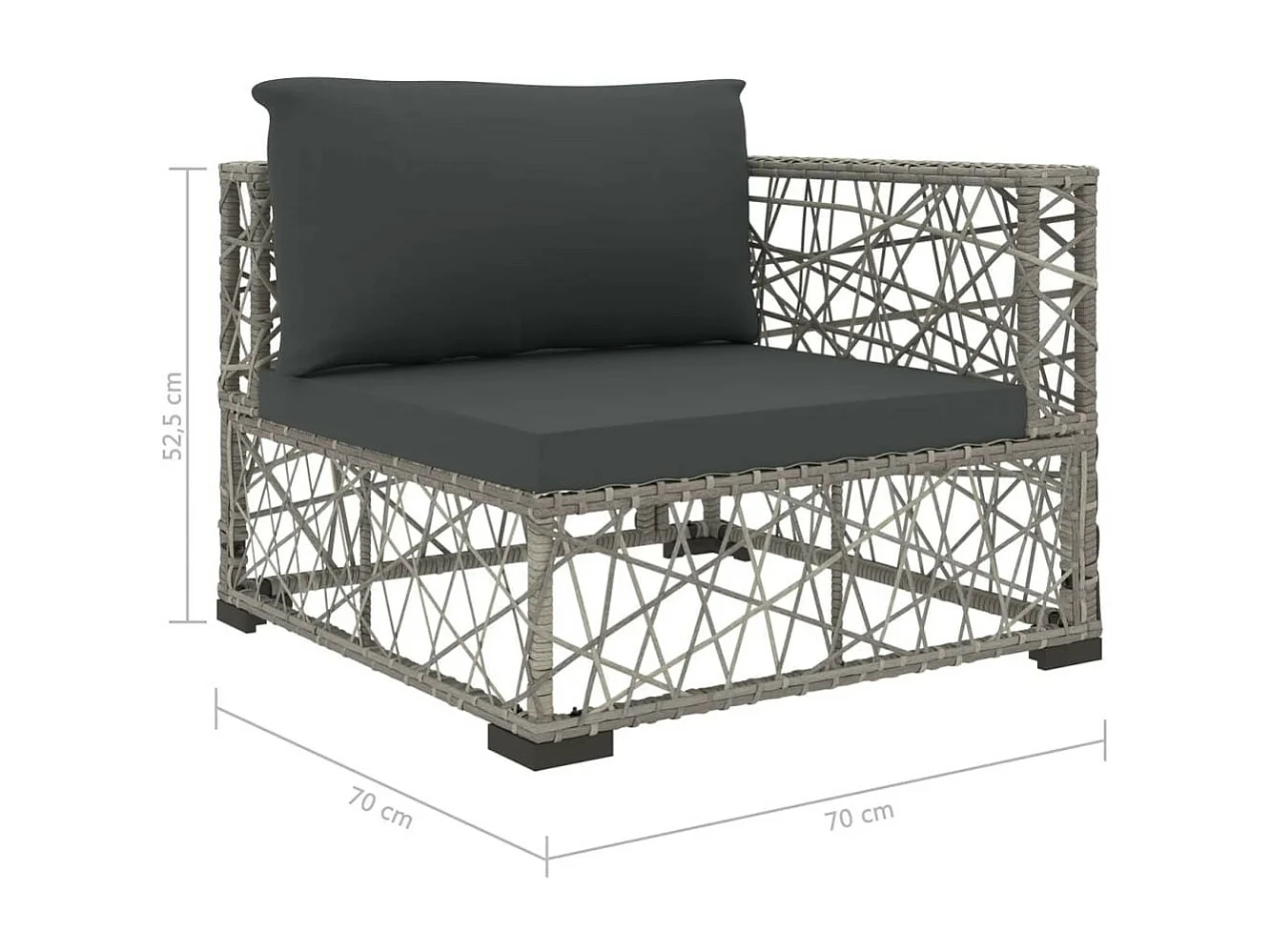 Salon de jardin 8 pcs avec coussins Résine tressée Gris 22