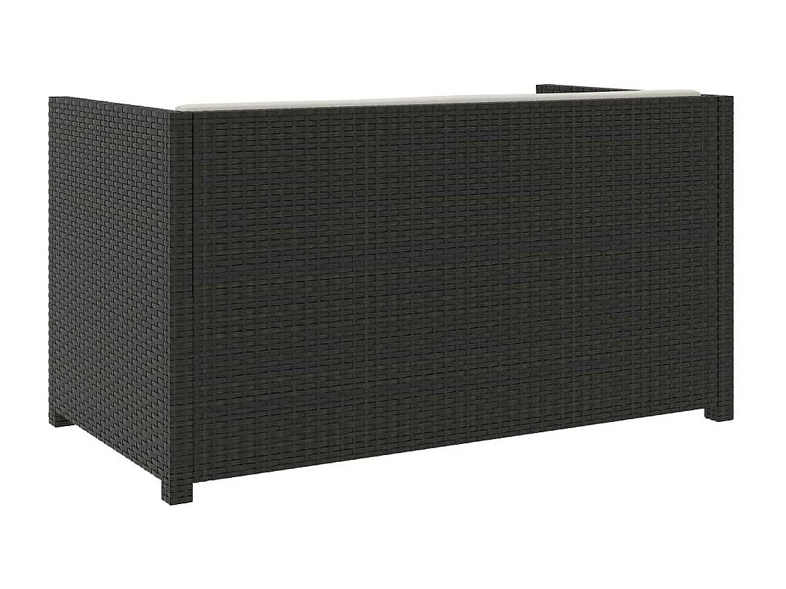 Salon de jardin 5 pcs avec coussins Résine tressée Noir 34