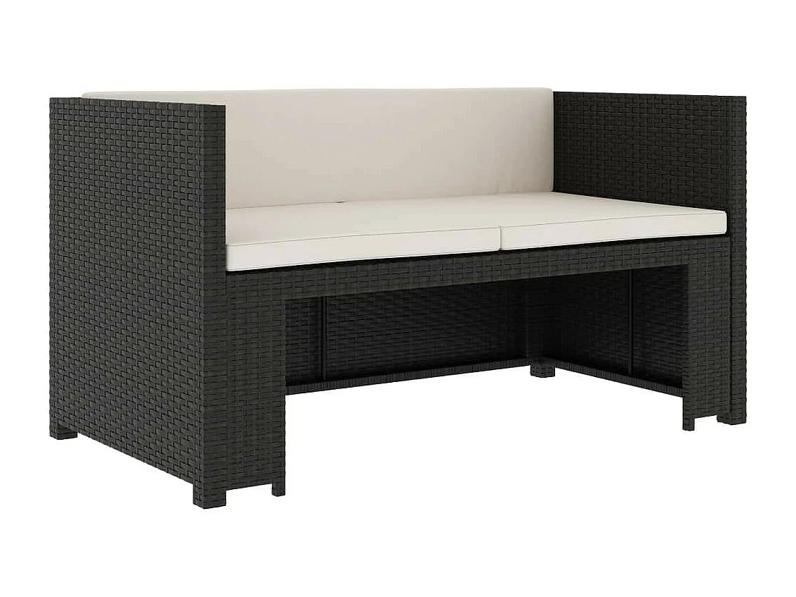 Salon de jardin 5 pcs avec coussins Résine tressée Noir 34