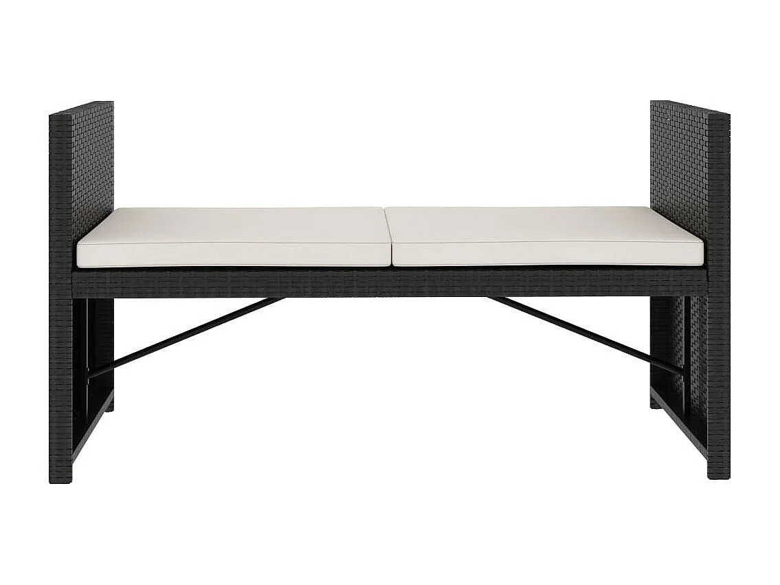 Salon de jardin 5 pcs avec coussins Résine tressée Noir 34