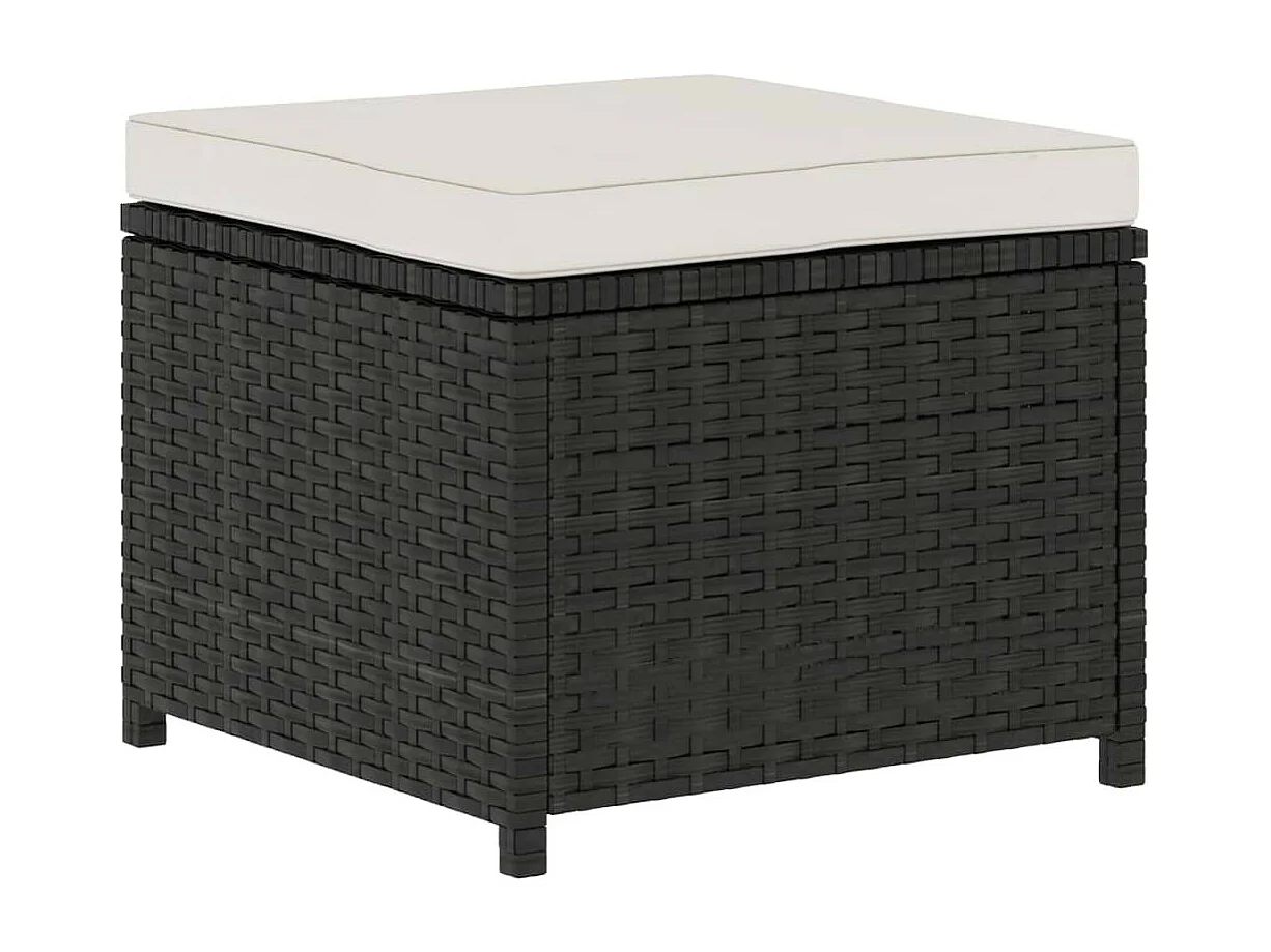 Salon de jardin 5 pcs avec coussins Résine tressée Noir 34