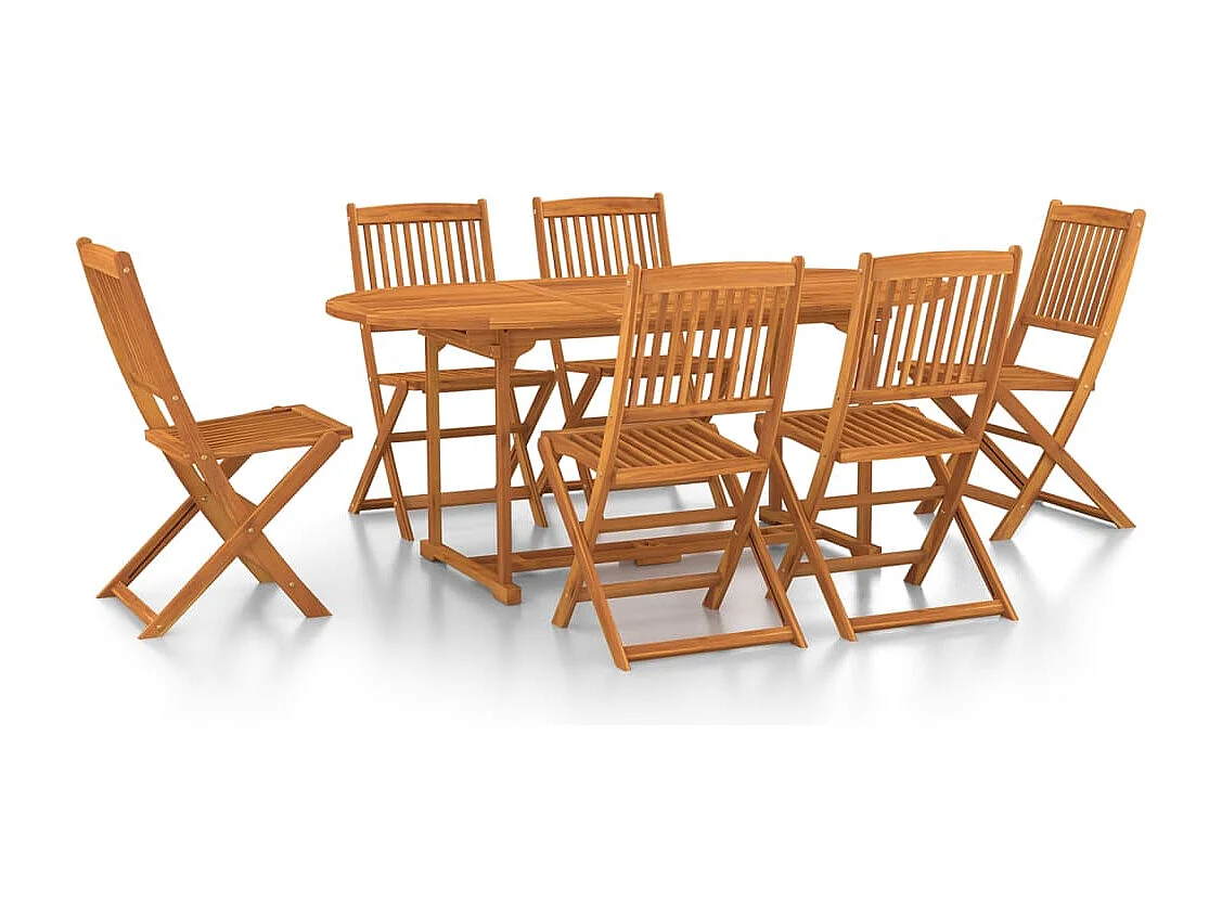 Mobilier à dîner de jardin 7 pcs Bois d'acacia solide