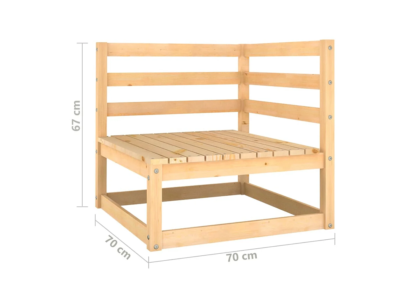 Salon de jardin 4 pcs avec coussins Bois de pin solide 10