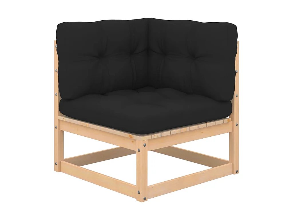 Salon de jardin 4 pcs avec coussins Bois de pin solide 10