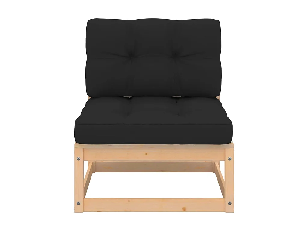 Salon de jardin 4 pcs avec coussins Bois de pin solide 10