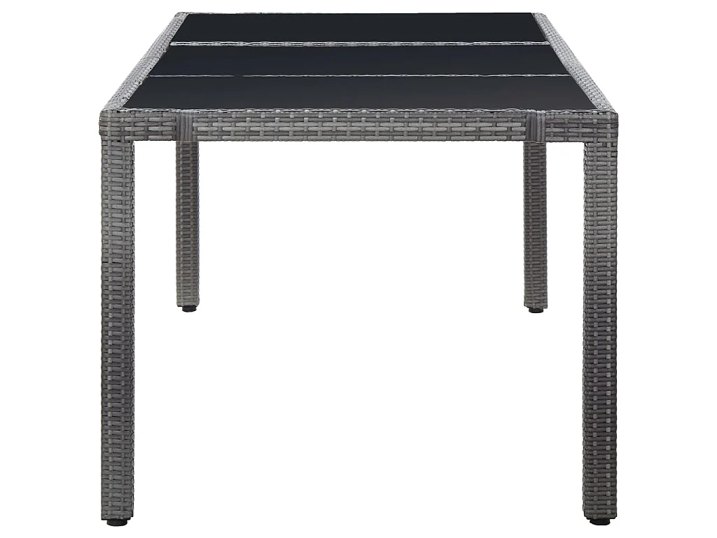 Mobilier à dîner d'extérieur 9 pcs Résine tressée Gris 2