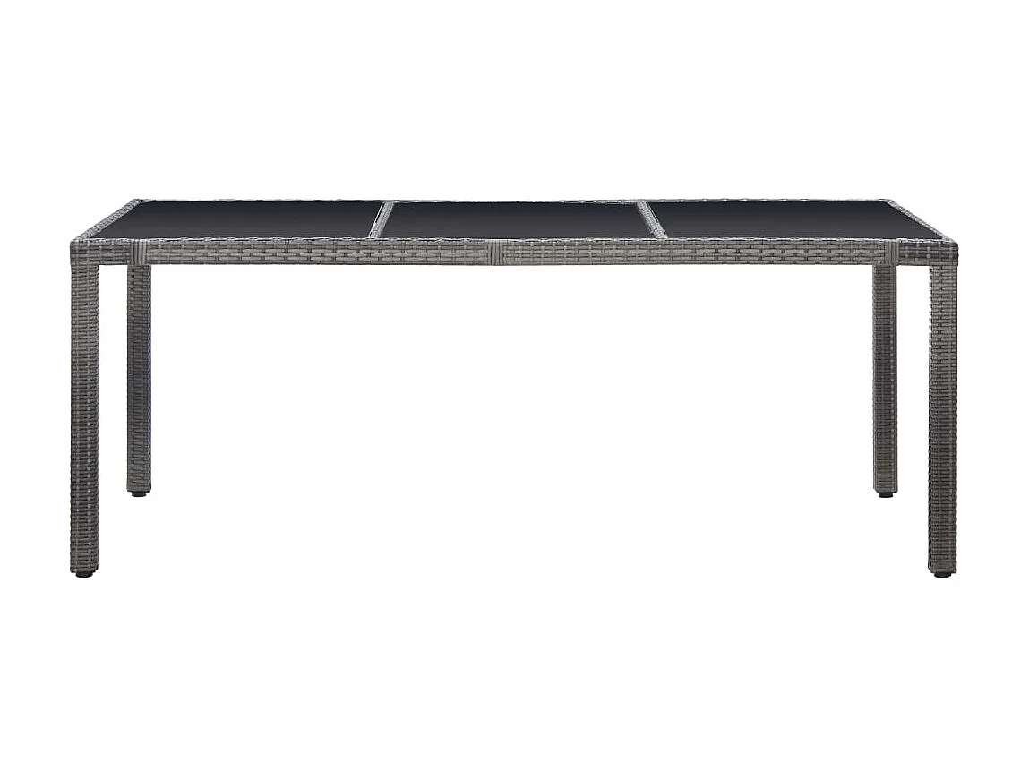 Mobilier à dîner d'extérieur 9 pcs Résine tressée Gris 2