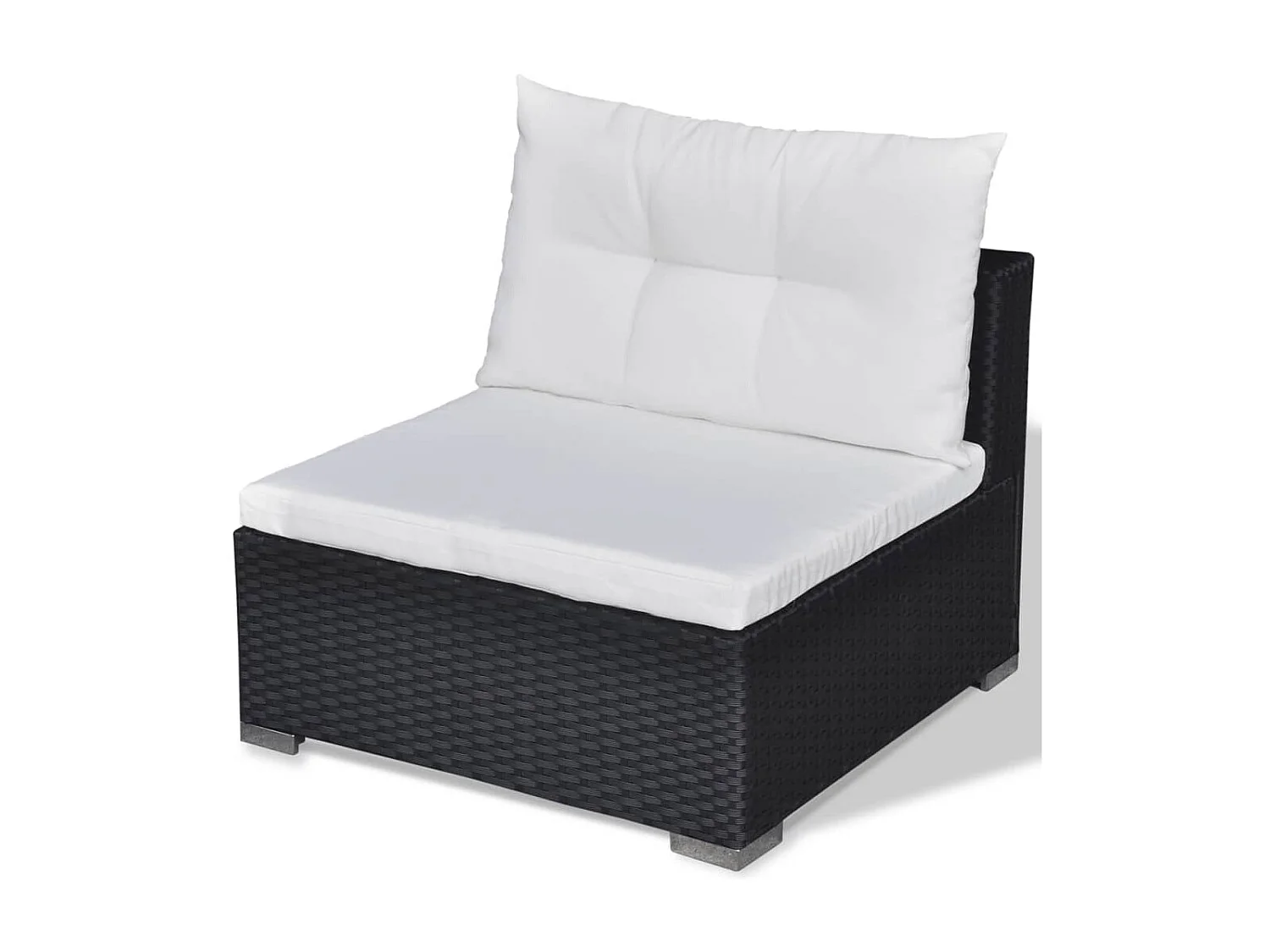 Salon de jardin 6 pcs avec coussins Résine tressée Noir 12