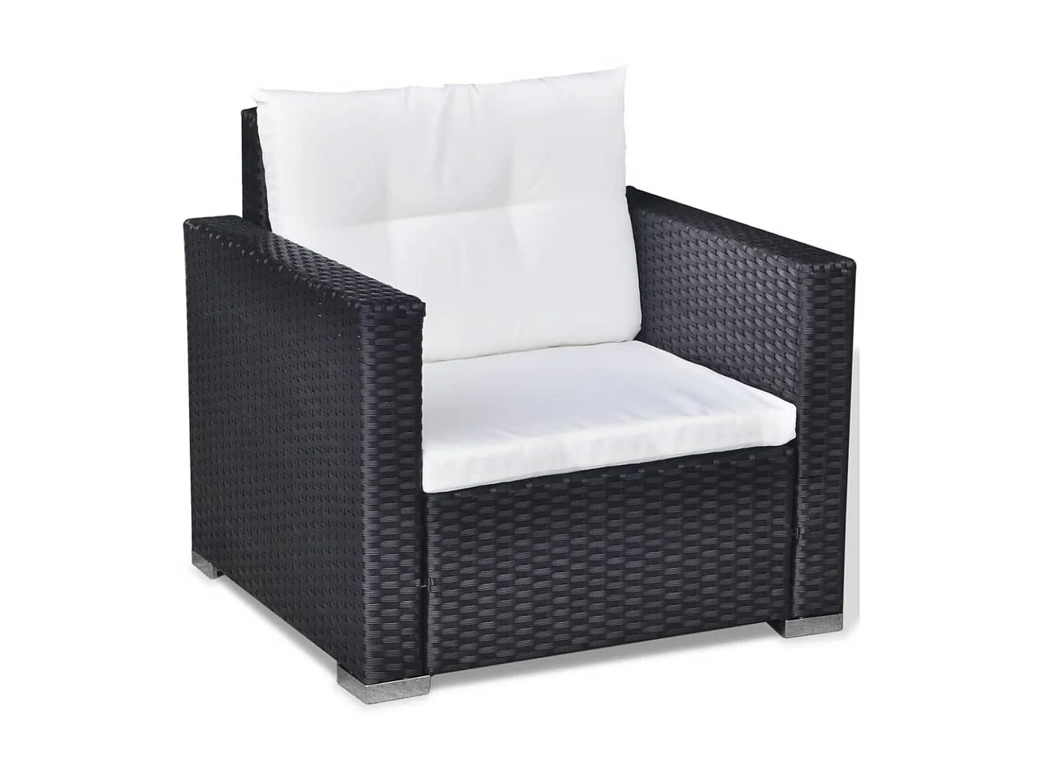 Salon de jardin 6 pcs avec coussins Résine tressée Noir 12