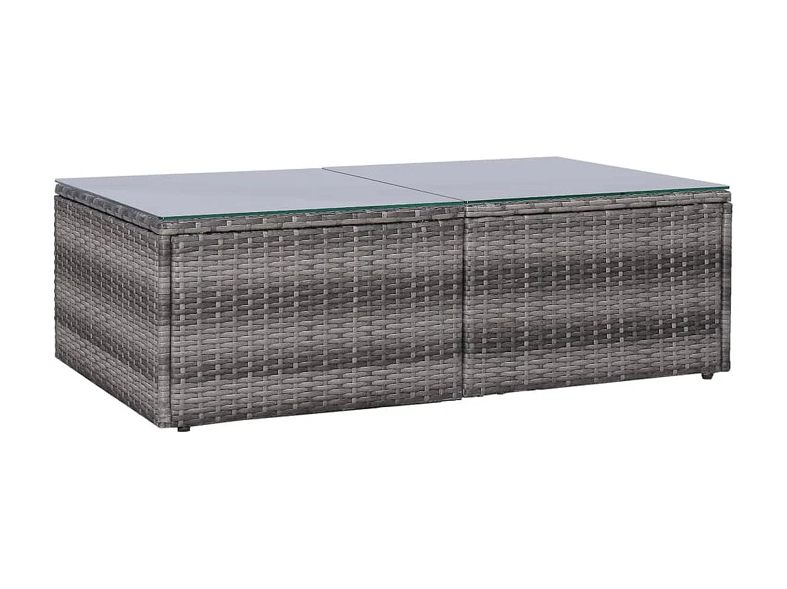 Salon de jardin 8 pcs avec coussins Résine tressée Gris 37