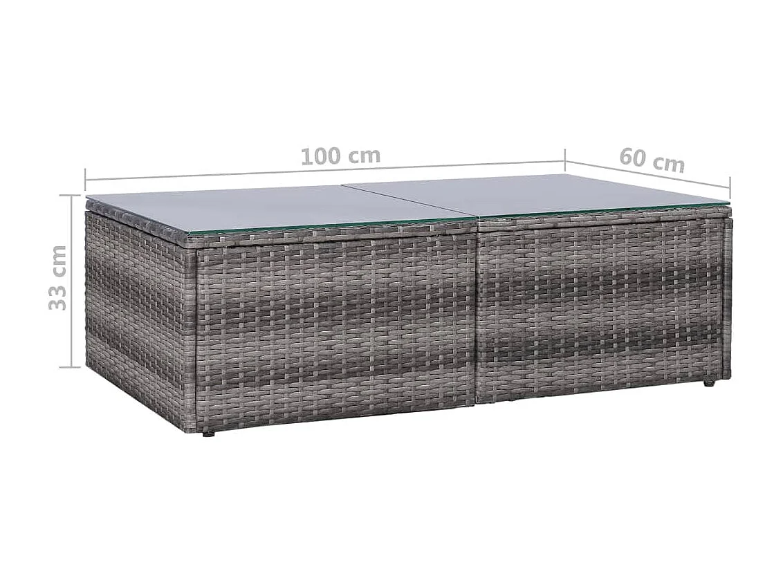 Salon de jardin 8 pcs avec coussins Résine tressée Gris 37