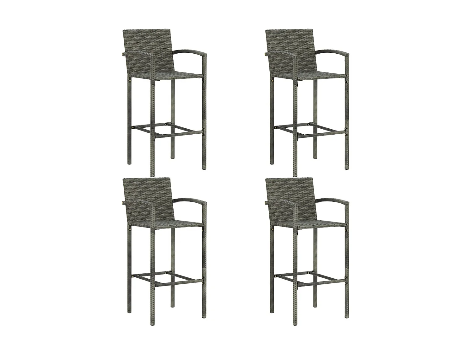 Ensemble de bar de jardin 5 pcs Résine tressée Gris 3