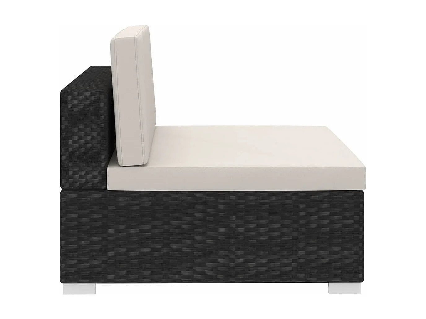 Canapés de jardin 3 pcs avec coussins Résine tressée Noir