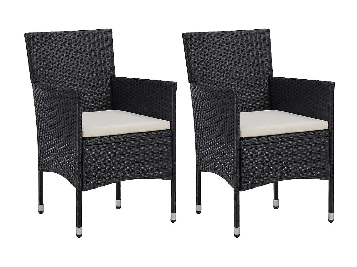 Ensemble de salle à manger de jardin 3 pcs Noir 62