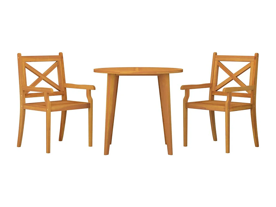 Ensemble de salle à manger de jardin 3 pcs Bois d'acacia solide 3