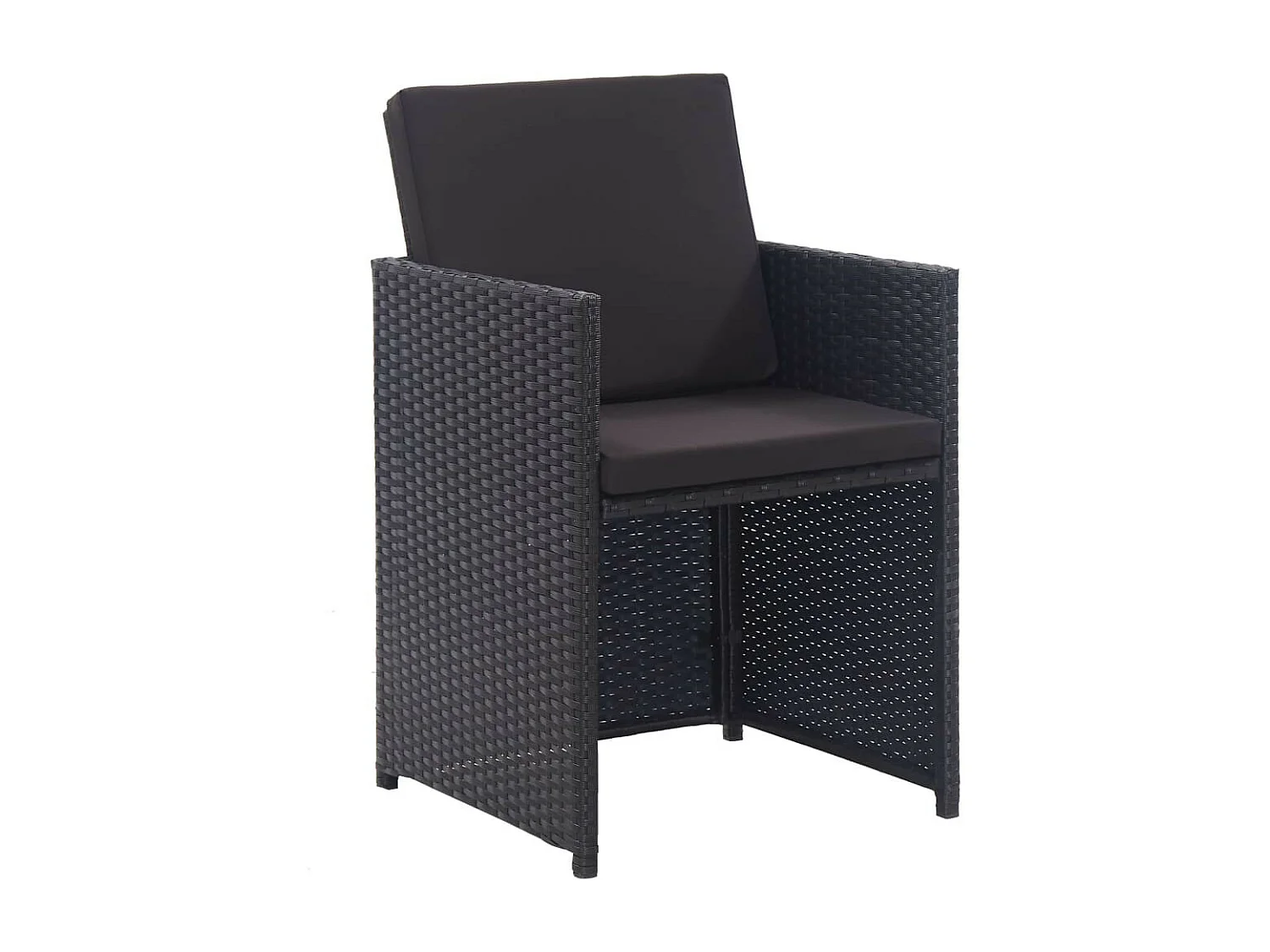 Salon de jardin 5 pcs avec coussins Résine tressée Noir 36