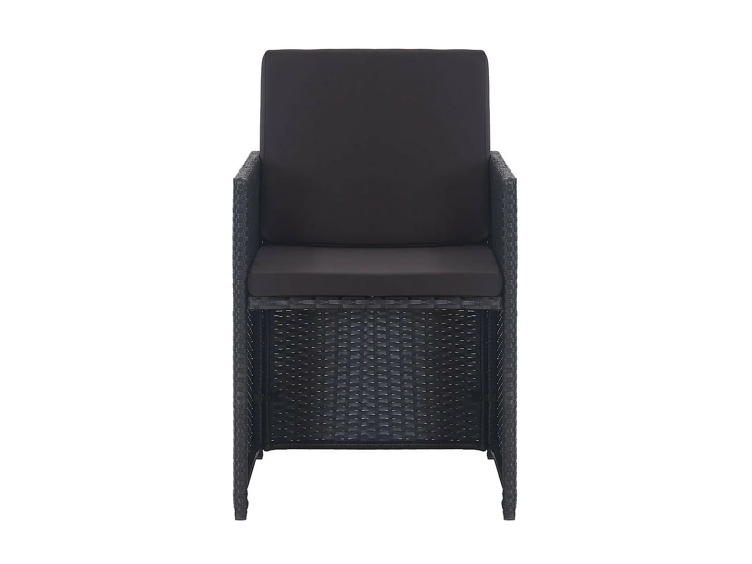 Salon de jardin 5 pcs avec coussins Résine tressée Noir 36