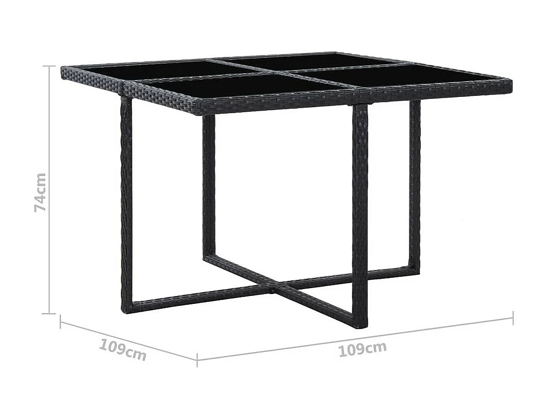 Salon de jardin 5 pcs avec coussins Résine tressée Noir 36