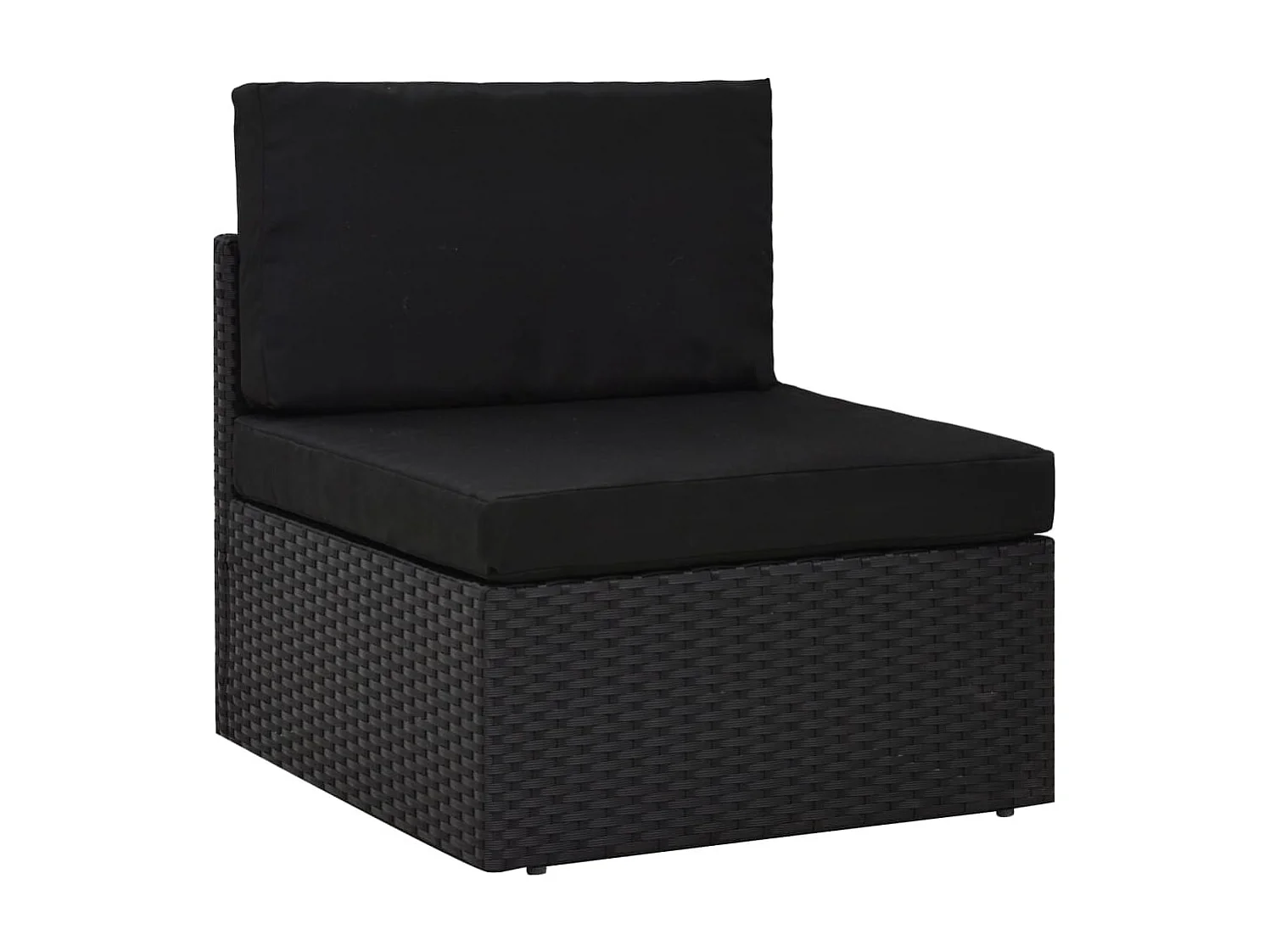 Salon de jardin 6 pcs avec coussins Noir Résine tressée 2