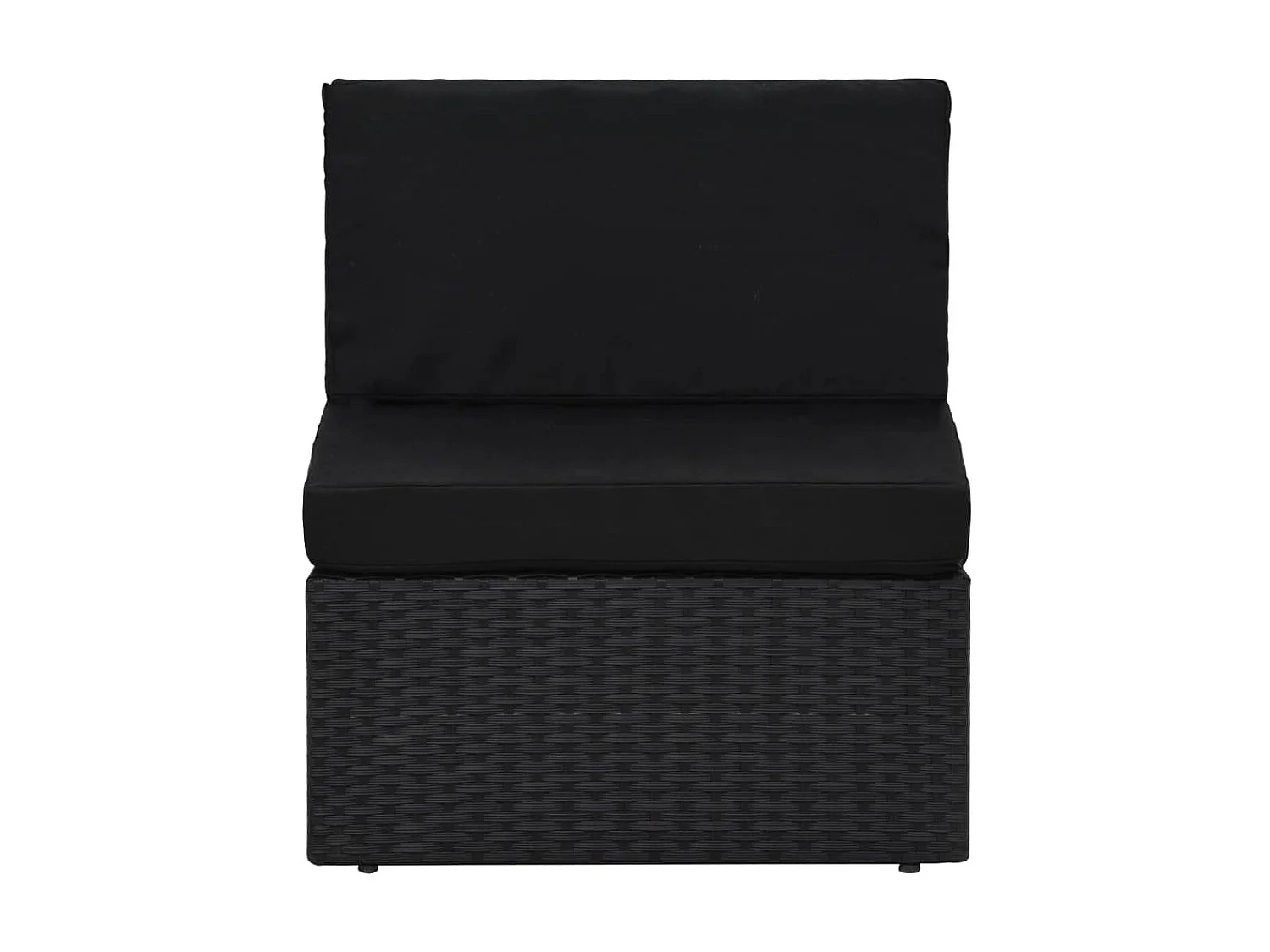 Salon de jardin 6 pcs avec coussins Noir Résine tressée 2