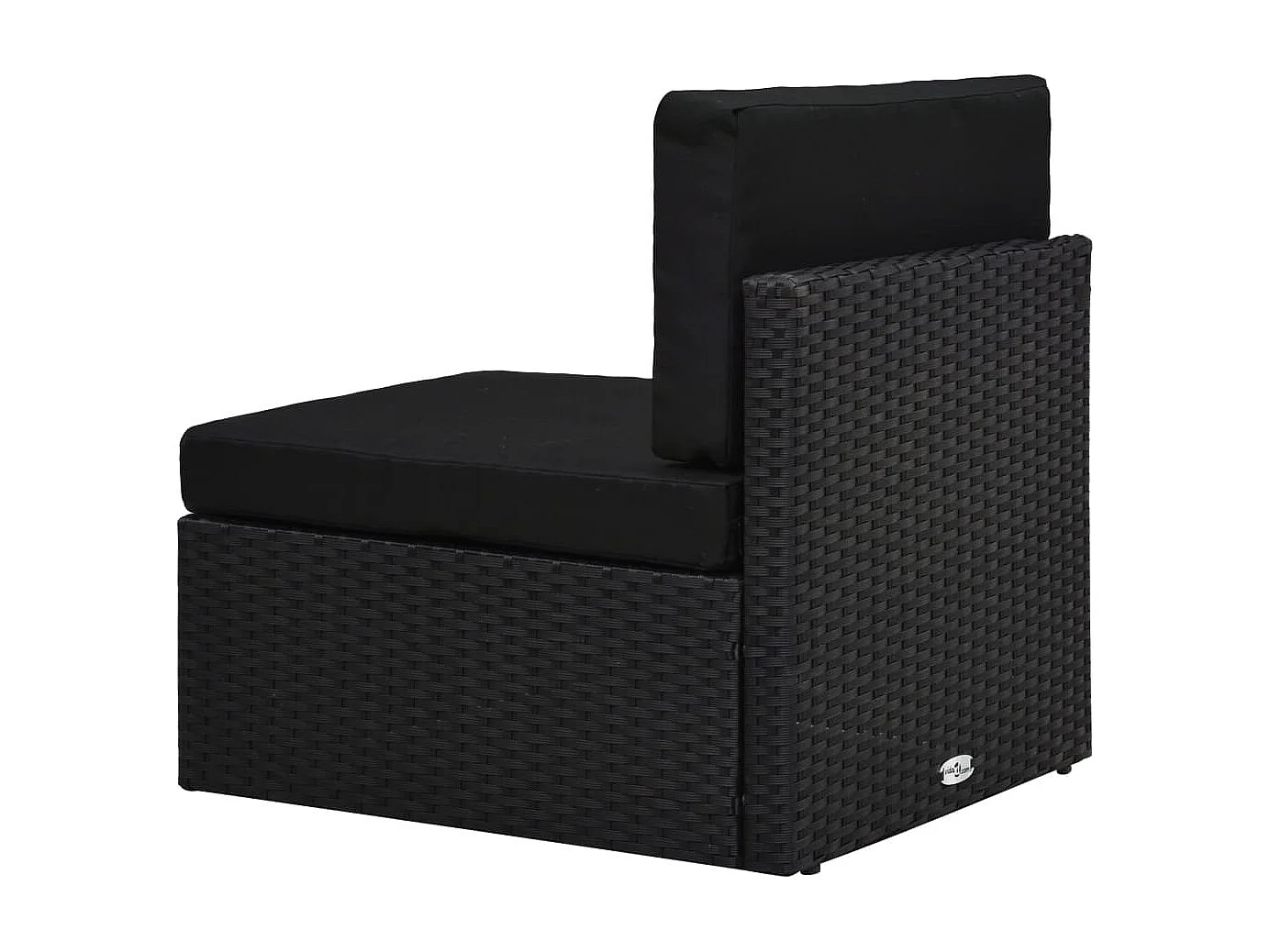 Salon de jardin 6 pcs avec coussins Noir Résine tressée 2