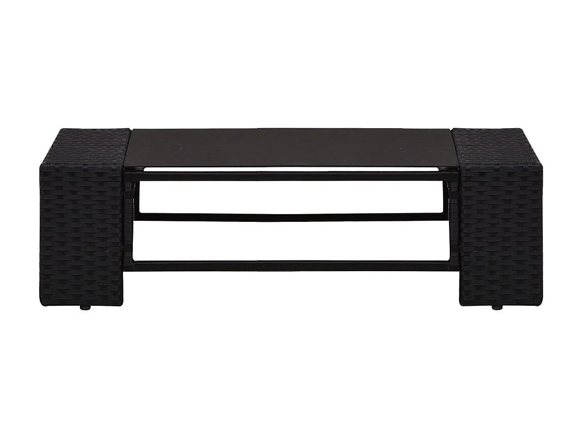 Salon de jardin 6 pcs avec coussins Noir Résine tressée 2