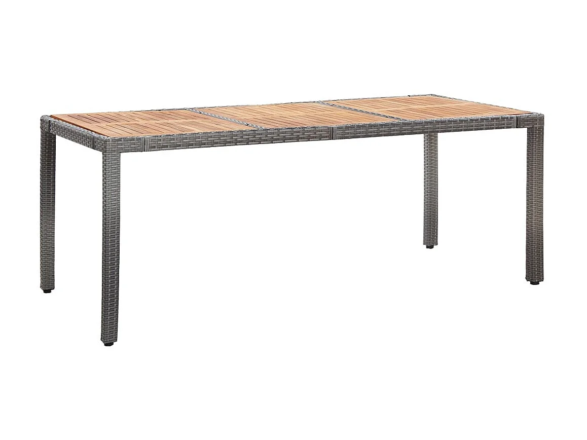 Mobilier à dîner de jardin 9pcs et coussins Résine tressée Gris 2