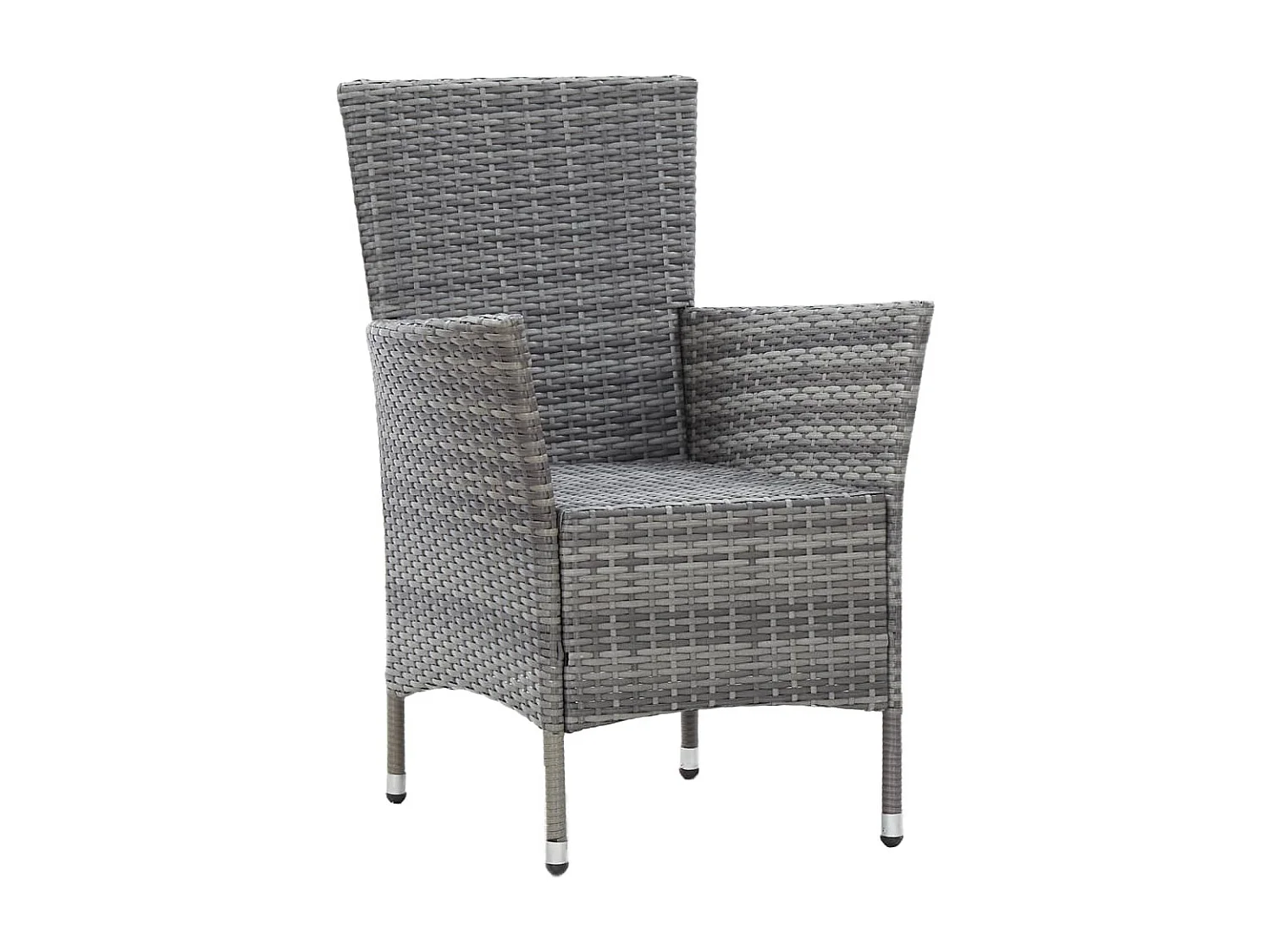Mobilier à dîner de jardin 9pcs et coussins Résine tressée Gris 2