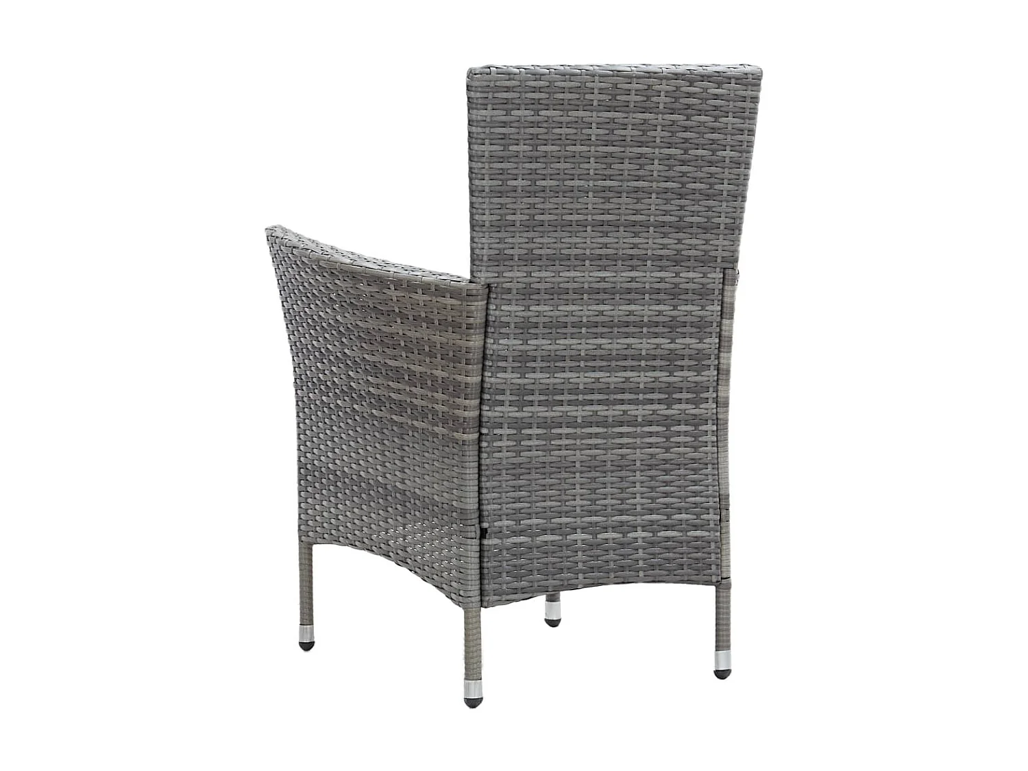 Mobilier à dîner de jardin 9pcs et coussins Résine tressée Gris 2