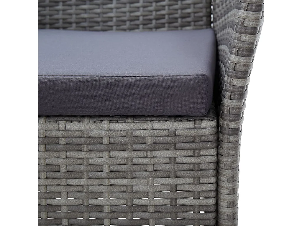 Mobilier à dîner de jardin 9pcs et coussins Résine tressée Gris 2