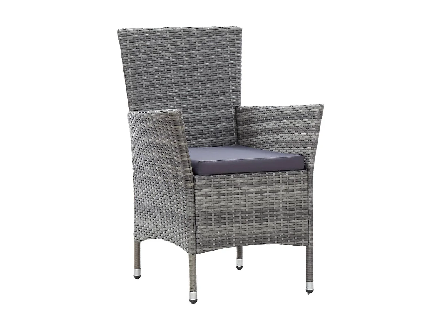 Mobilier à dîner de jardin 9pcs et coussins Résine tressée Gris 2