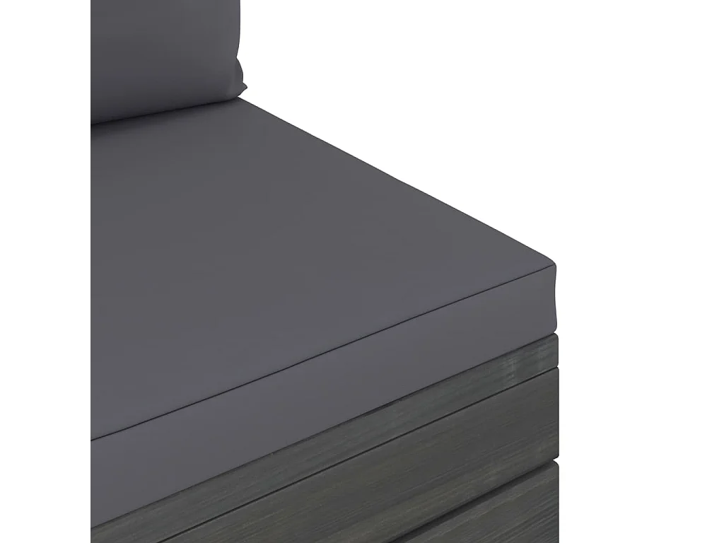 Salon palette de jardin 2 pcs avec coussins Bois de pin massif